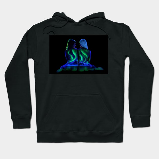 Northern Lights on Mother and Daughter Hoodie by UnderBlackLight